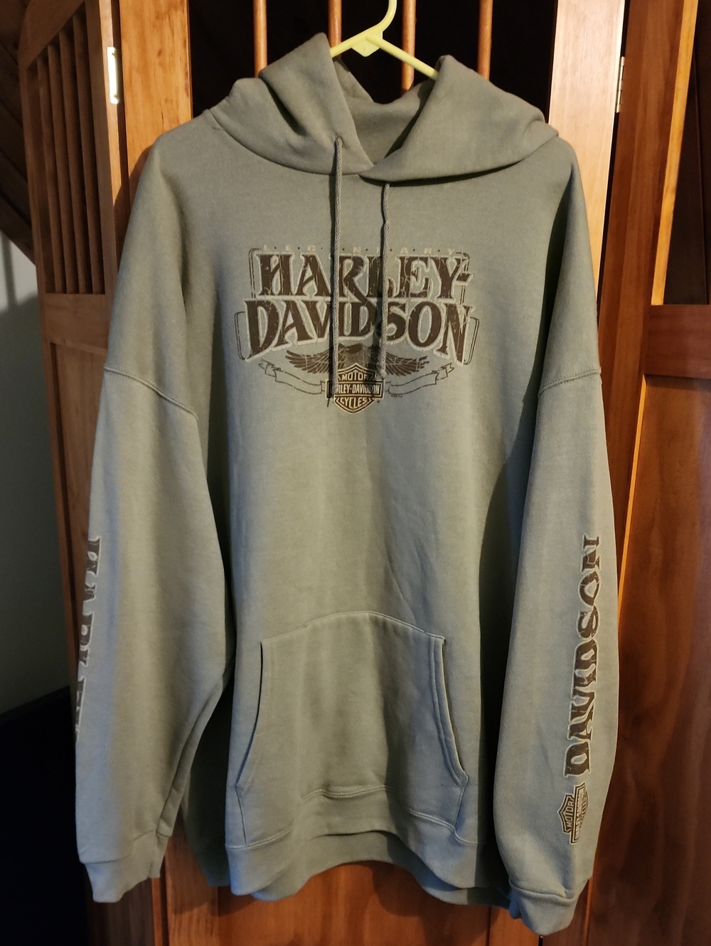 Harley-Davidson Olive Green Crewneck Hoodie with Script Logo